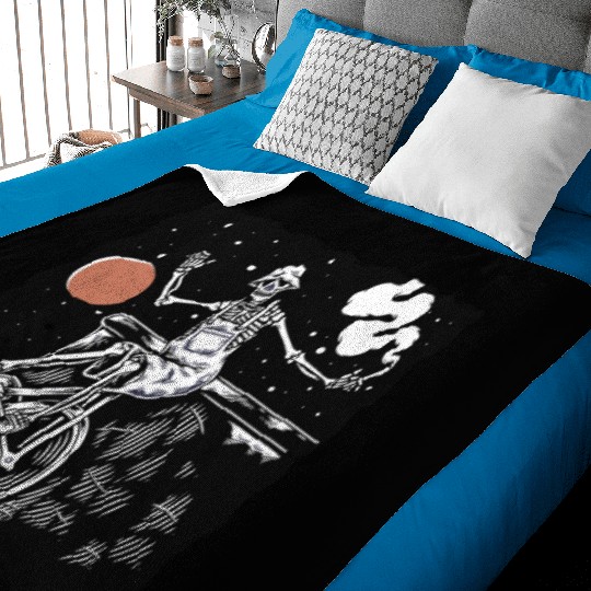 SKELETON AND BIKE Baby Blankets