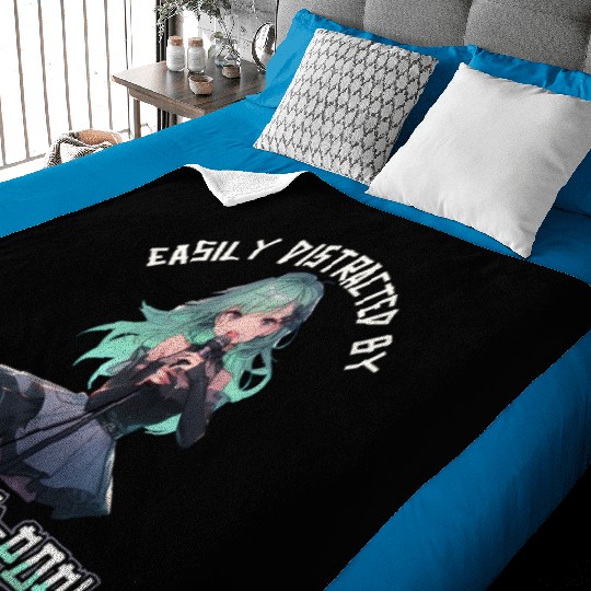 Easily distracted by Anime and K-Pop Baby Blankets