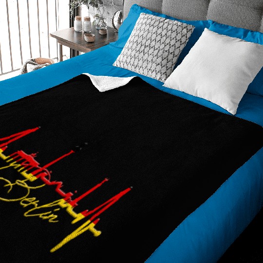 Berlin Skyline Heartbeat Germany Fan I Love Berlin Baby Blankets