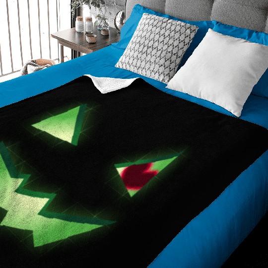 Glowing Green See-Through Jack-O-Lantern w/ Heart Baby Blankets