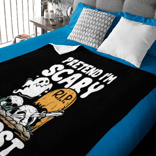 Pretend i'm scary ghost | scary halloween fun Baby Blankets