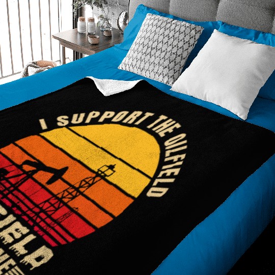 i support the oilfield oilfield support me Baby Blankets