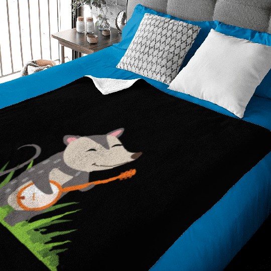 Possum Guitar Kids Cute Baby Blankets