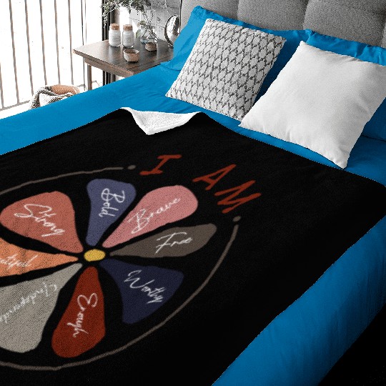 Positive Daily Affirmations Daisy Flower Baby Blankets