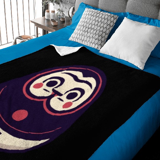Kawaii Cat Face Daruma Doll Baby Blankets