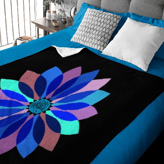 Neon Floral Mandala Baby Blankets