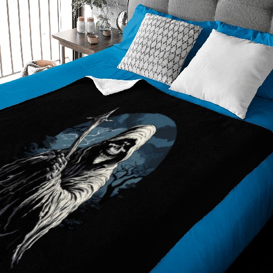 Spooky Halloween Grim Reaper Baby Blankets