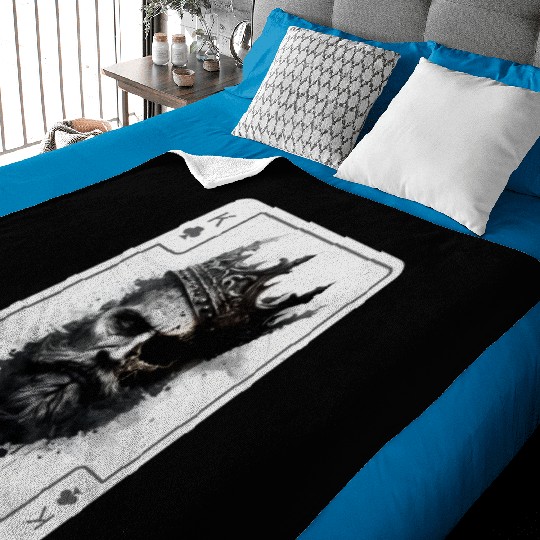 King Gothic Poker Card Game Horror Creepy Baby Blankets