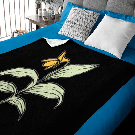 Yellow Orchid Plants Lover Gift Baby Blankets