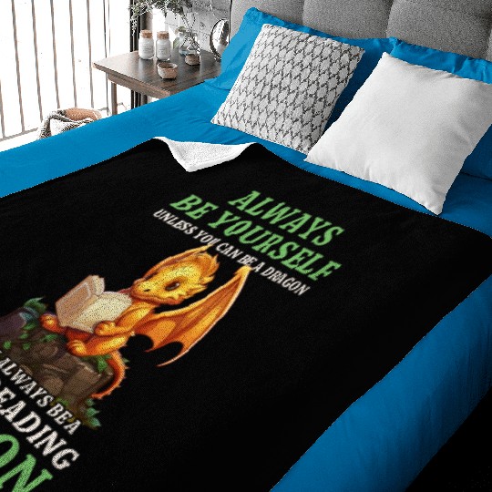 "Always Be Yourself" - Book Reading Yellow Dragon Baby Blankets
