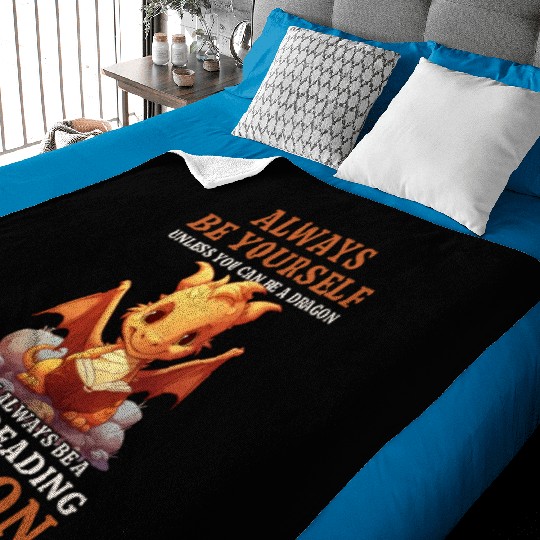 "Always Be Yourself" - Book Reading Yellow Dragon Baby Blankets