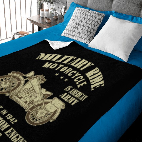 Military Ride Motorcycle Baby Blankets