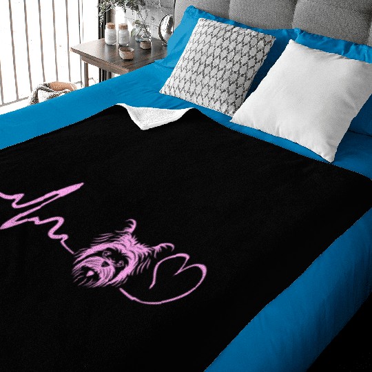 Yorkshire Terrier Dog Lover Yorkie Heartbeat Baby Blankets