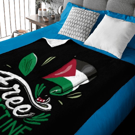 I Love Free Palestine Flag Save Gaza Palestinian Baby Blankets