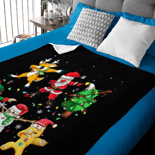 Dabbing Santa Elf Friends Christmas Boys Girls Men Baby Blankets