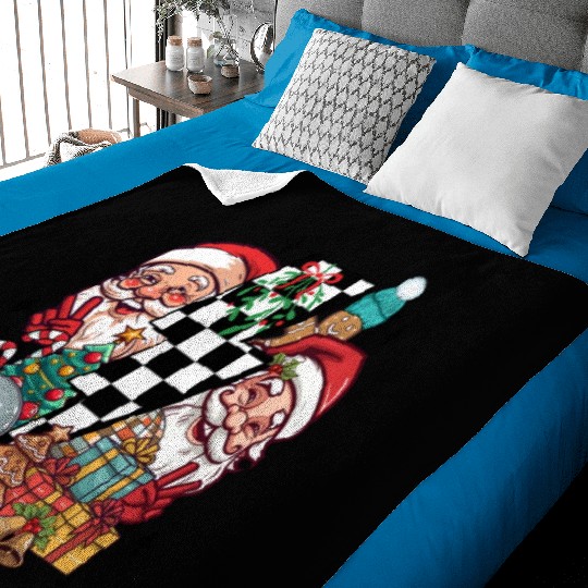 Retro Christmas, Santa, Groovy, Disco Ball, Frosty Baby Blankets