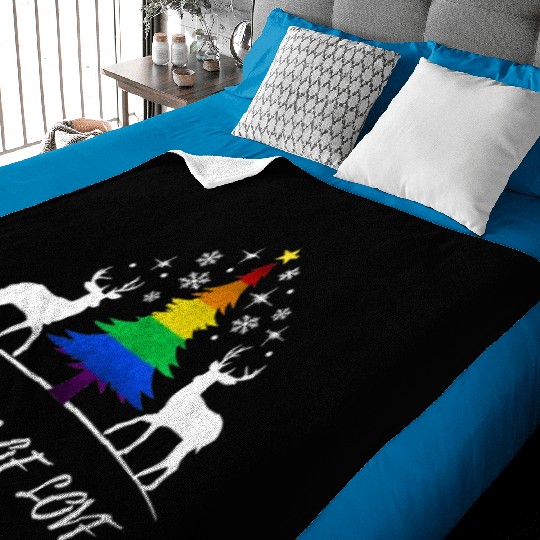 Gay Christmas Tree Gay Couple Season Of Love Baby Blankets