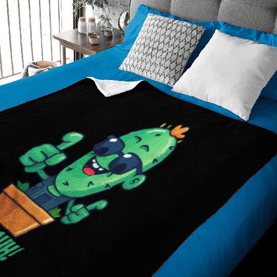 Fun Cactus Character Goofy Ahh Baby Blankets