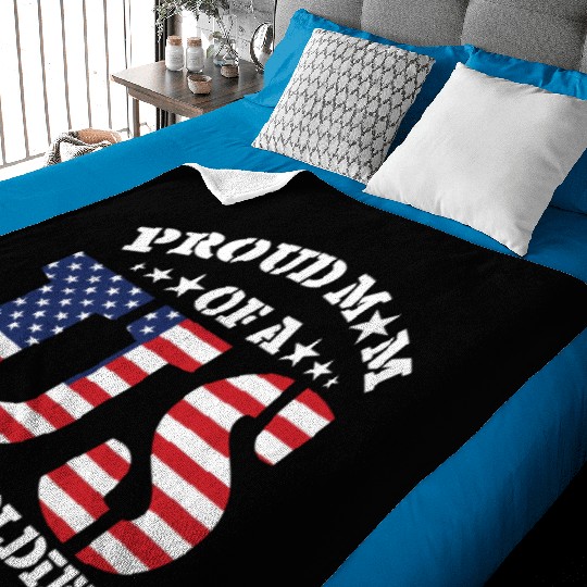 Proud Mom Of A Us Army Soldier Baby Blankets