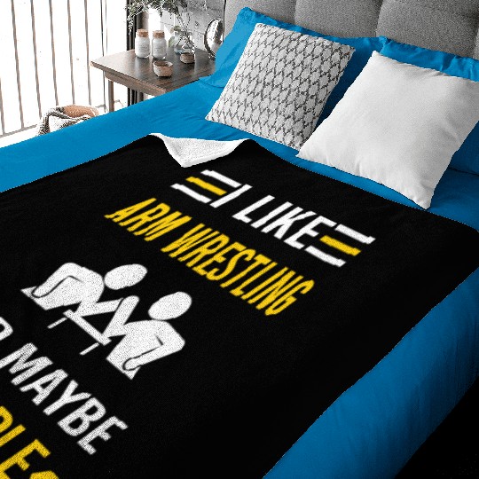 3 People Arm Wrestling Wrestler Armwrestling Baby Blankets
