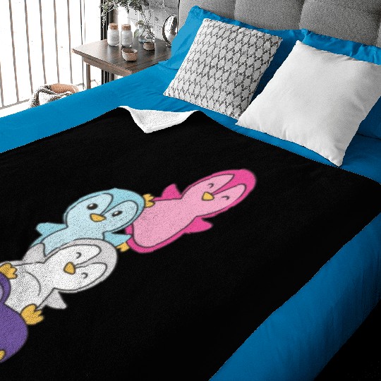 Multisexual Flag Pride Lgbtq Cute Penguins Baby Blankets