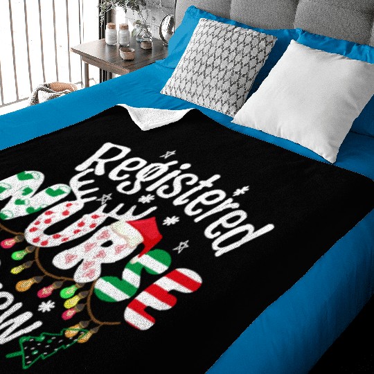 Registered Nurse Crew Christmas day funny Register Baby Blankets