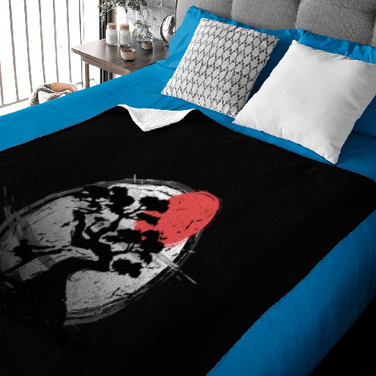 Martial Arts Japanese Style Bonsai Sunset Karate Baby Blankets
