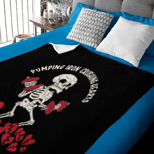 Anti Valentine´s Day Broken Heart Powerlifting Gym Baby Blankets