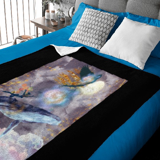 Whale's Celestial Journey Baby Blankets