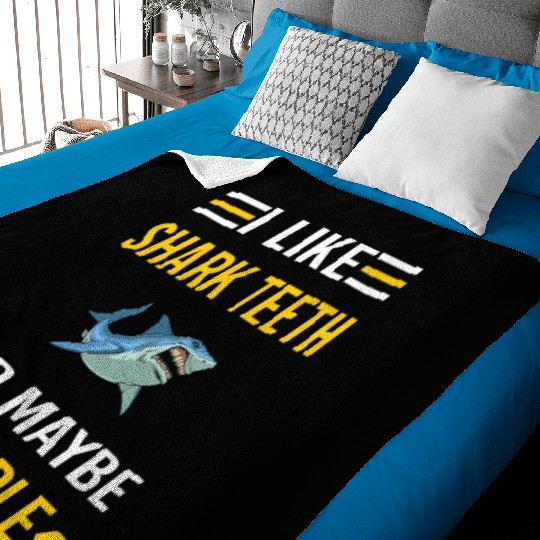 3 People Shark Teeth Baby Blankets