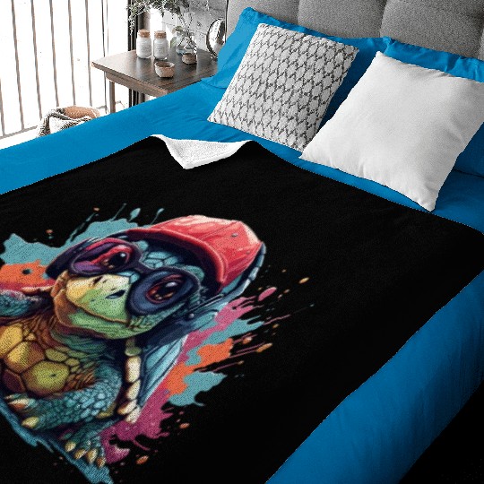 turtle animal art I cool cute turtle Baby Blankets