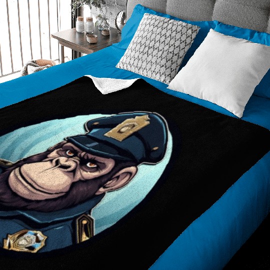 Police gorilla Baby Blankets
