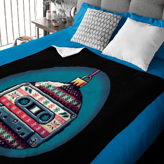 Retro Cassette Tape Christmas Ornament Baby Blankets