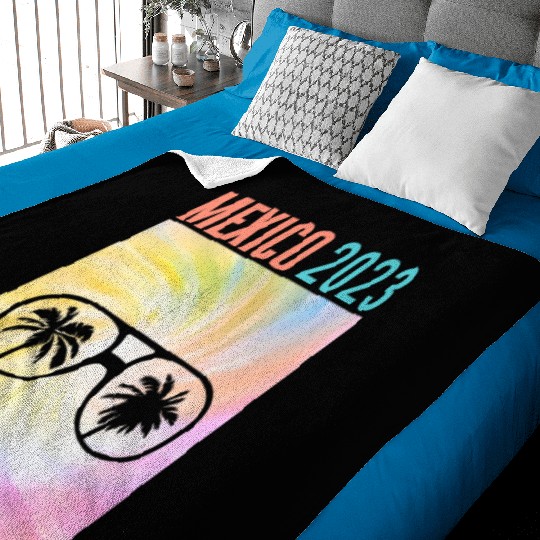 Mexico 2023 Baby Blankets, Mexican Sunglasses Palm Tree