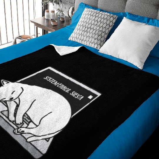 System Error. Siesta - Sleeping Cat Programmer Baby Blankets