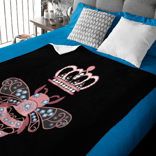 Queen Bee Crown Women Hive Beekeeping Bee Women Baby Blankets