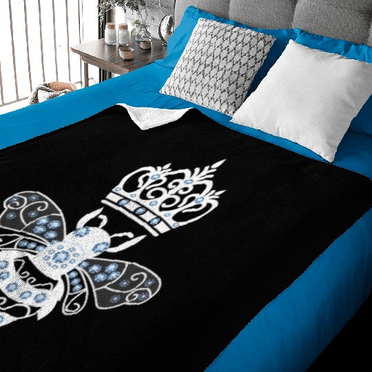 Queen Bee Crown Women Hive Beekeeping Bee Women Baby Blankets