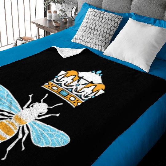 Queen Bee Crown Women Hive Beekeeping Bee Women Baby Blankets