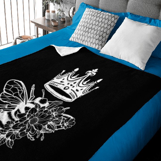 Queen Bee Crown Women Hive Beekeeping Bee Women Baby Blankets