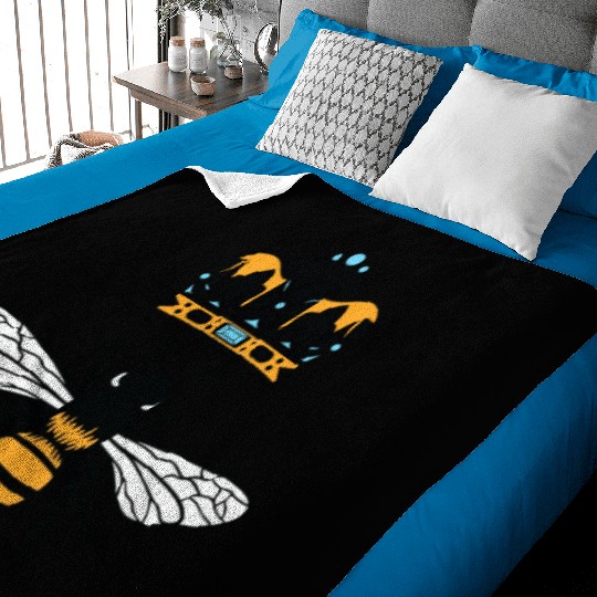 Queen Bee Crown Women Hive Beekeeping Bee Women Baby Blankets