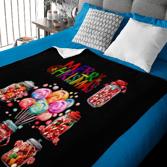 Merry Christmas Sweet Candy Canes Baby Blankets