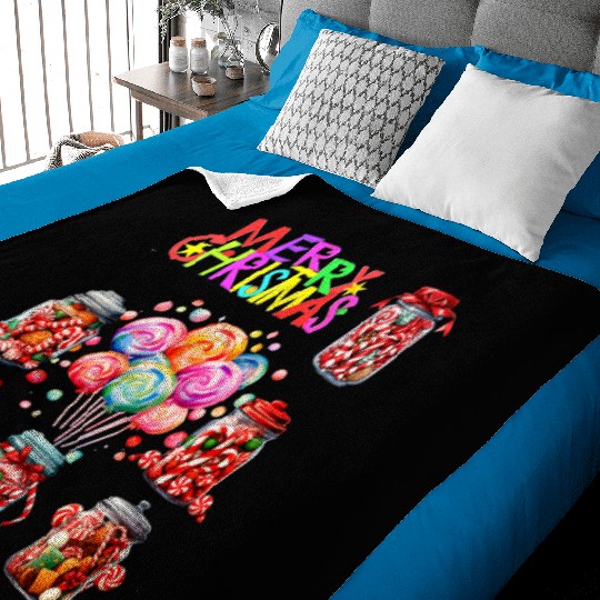 Merry Christmas Sweet Candy Canes Baby Blankets