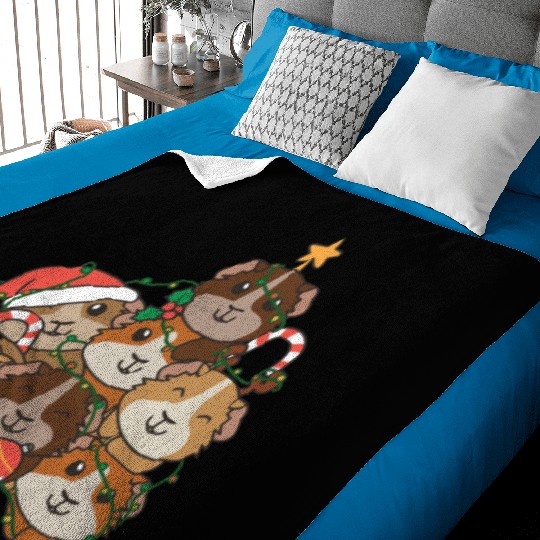 Guinea Pig Christmas Tree Funny Animal Baby Blankets