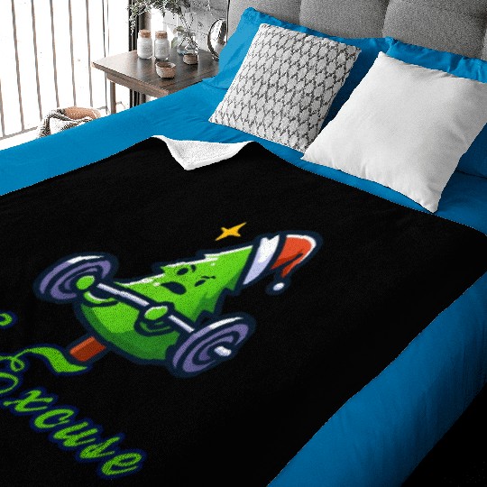 No excuse, funny christmas tree on gym Baby Blankets