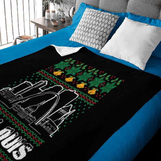 St. Louis Missouri Ugly Christmas Baby Blankets