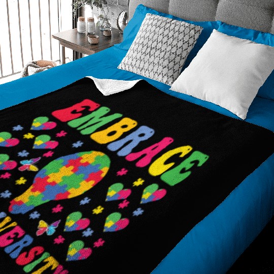 embrace neurodiversity - Embrace ADHD Autism ASD Baby Blankets