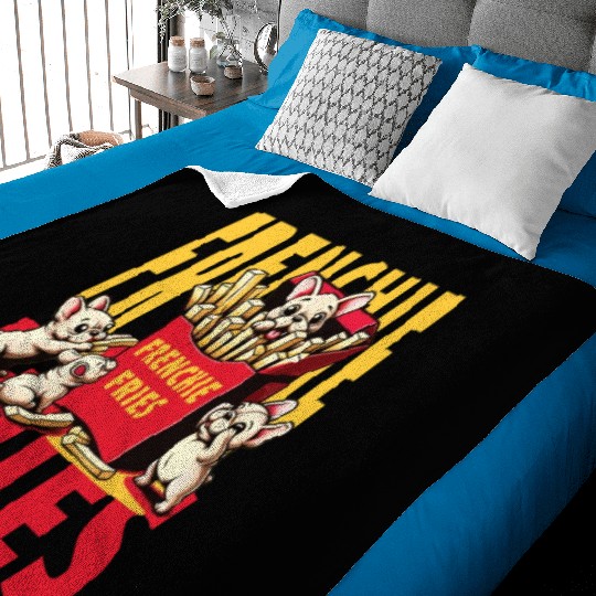 Frenchie Fries - Cute French Bulldog Fries Baby Blankets