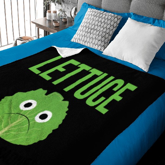 Lettuce The Taste of Sadness Funny Vegan Green FF Band Baby Blankets