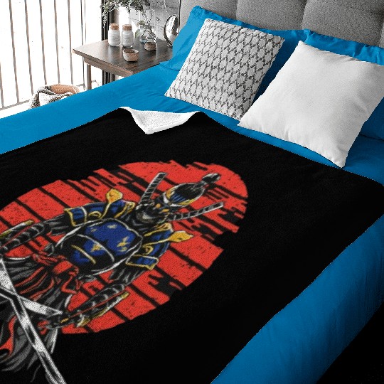 Japanese katana warrior Baby Blankets