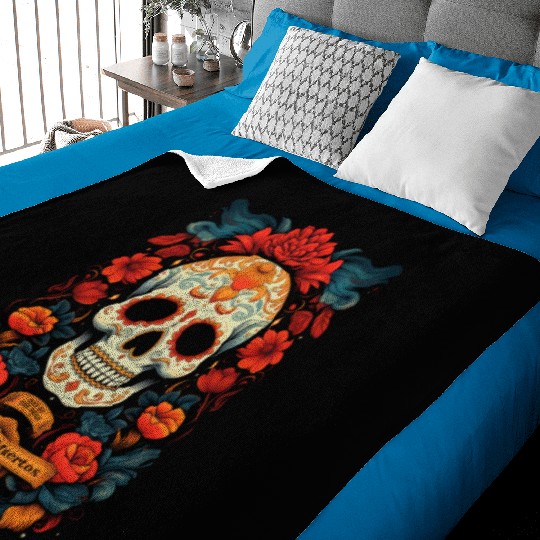 Dia De Los Muertos Baby Blankets
